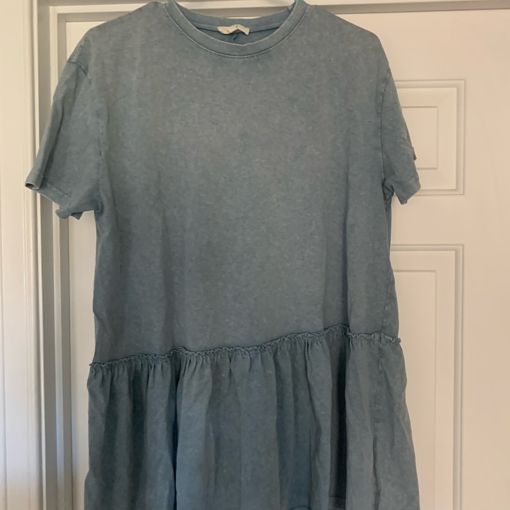 Easel plus size small denim colored shirt dress
